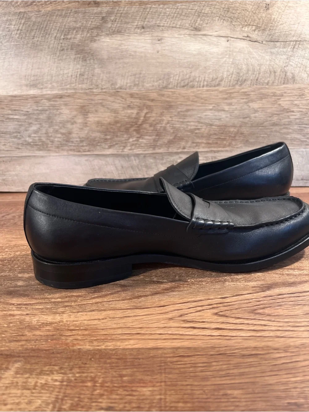 BOSS Hugo Boss Tayil Black Leather Penny Loafers Men's Size 10